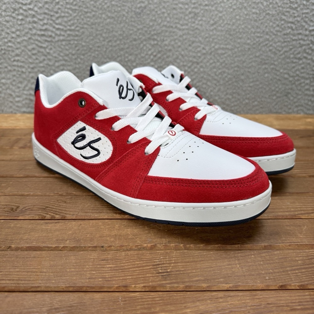 eS Shoes Mens 11 Red White Blue Accel Slim Skateboarding Sneakers Skater NEW - Picture 6 of 12